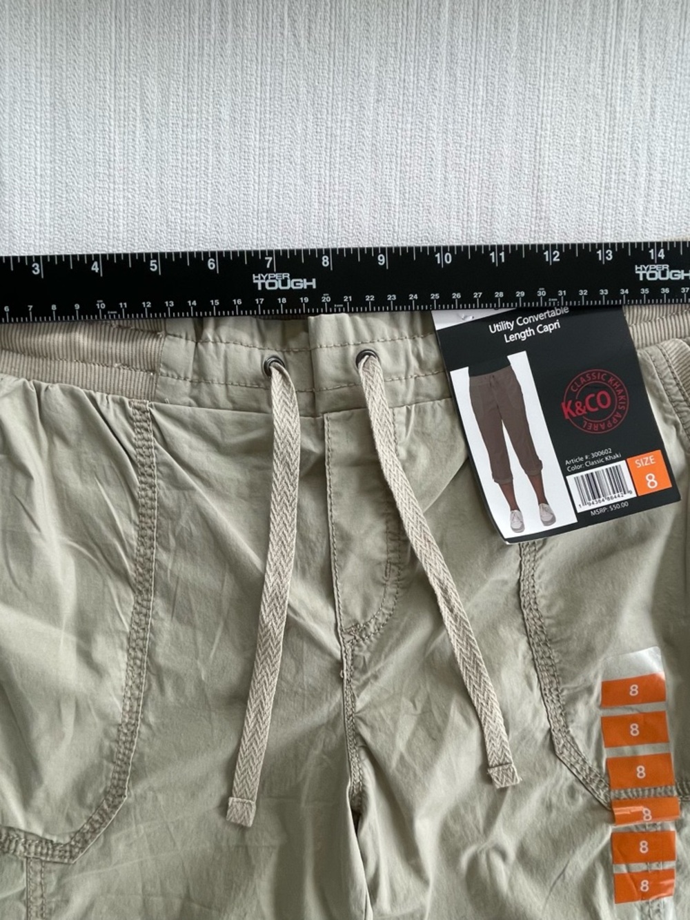 KHAKIS & COMPANY Classic Apparel Utility Convertable Length Capri Women Size 8 - Picture 9 of 16